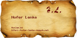 Hofer Lenke névjegykártya